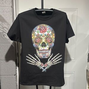 Hanes Black Skull Graphic Tee